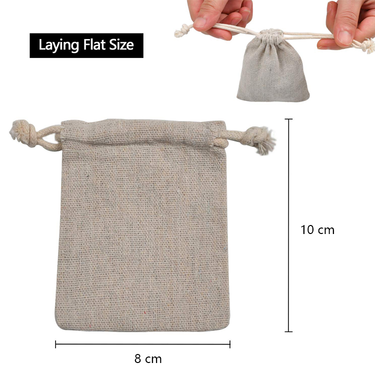 Linen Drawstring Jewelry Pouch