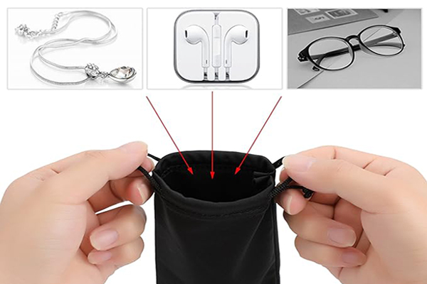 Drawstring Microfiber Glasses Pouch