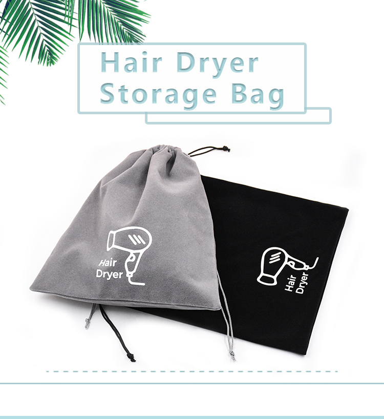 Velvet Drawstring Storage Bag For Hairdryer